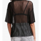 NH 2025 Summer Short Sleeve Tops Sheer T Shirts Blouse - Black Mist