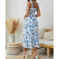 NH Summer Floral Dresses 2025 Beach Vacation Casual Long Maxi Sundresses - Blue Foam Dream