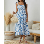 NH Summer Floral Dresses 2025 Beach Vacation Casual Long Maxi Sundresses - Blue Foam Dream