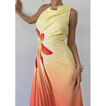 2025 Strapless Maxi Dress Ombre Bodycon Tube Dresses - SunSet