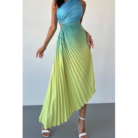 NH 2025 Strapless Maxi Dress Ombre Bodycon Tube Dresses - Rainbow