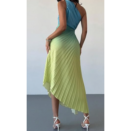NH 2025 Strapless Maxi Dress Ombre Bodycon Tube Dresses - Rainbow