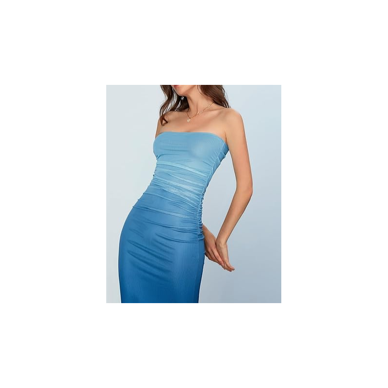 NH 2025 Cocktail Mesh Ombre Bodycon Dresses - Sky Blue NH 2025 Cocktail Mesh Ombre Bodycon Dresses - Sky Blue