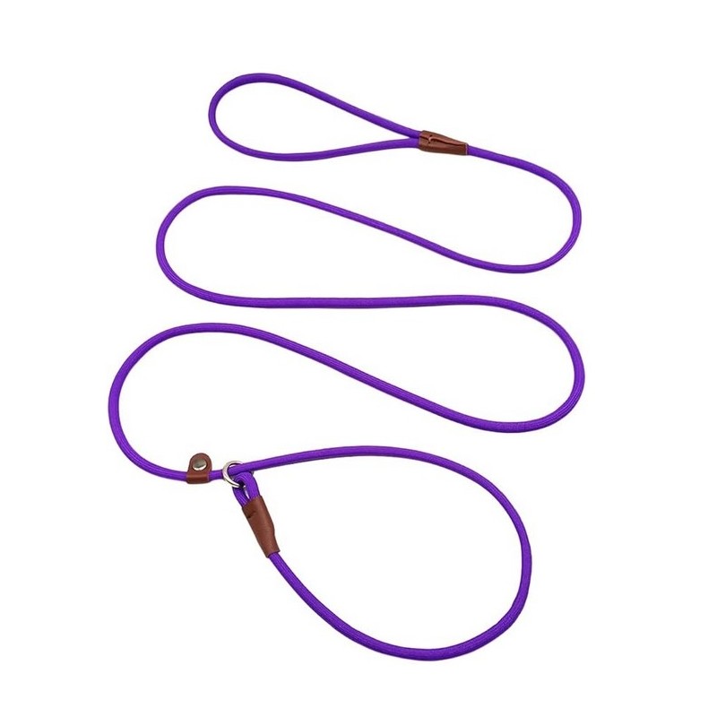 Slip Lead Control Leash for Dogs No Pull，1/4” Rope Leashes for Small Medium Animals Purple