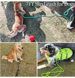 Slip Lead Control Leash for Dogs No Pull，1/4” Rope Leashes for Small Medium Animals Purple