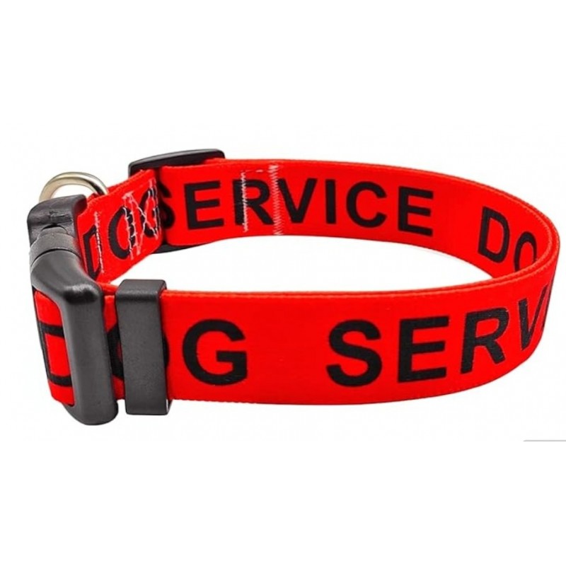 Service Dog Collar, 1” and 1.5” Wide Dog Collar Strong Nylon Medium Large Extra-Large Dog Collars