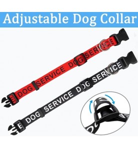 Service Dog Collar, 1” and 1.5” Wide Dog Collar Strong Nylon Medium Large Extra-Large Dog Collars