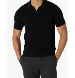 NH Men's Regular-Fit Short-Sleeve Knit Polo Sweater - Black