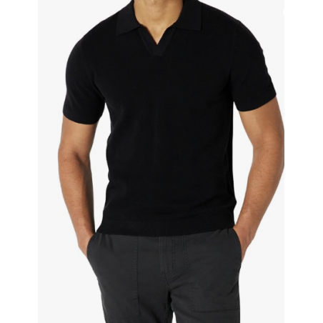 NH Men's Regular-Fit Short-Sleeve Knit Polo Sweater - Black