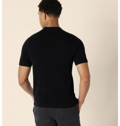 NH Men's Regular-Fit Short-Sleeve Knit Polo Sweater - Black