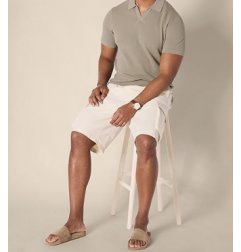 NH Men's Regular-Fit Short-Sleeve Knit Polo Sweater - Khaki