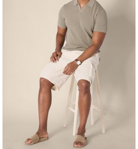 NH Men's Regular-Fit Short-Sleeve Knit Polo Sweater - Khaki