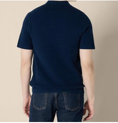NH Men's Regular-Fit Short-Sleeve Knit Polo Sweater - Navy