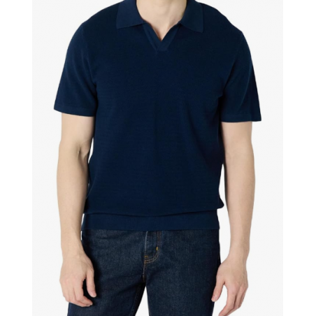 NH Men's Regular-Fit Short-Sleeve Knit Polo Sweater - Navy