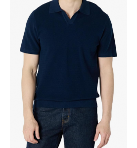 NH Men's Regular-Fit Short-Sleeve Knit Polo Sweater - Navy