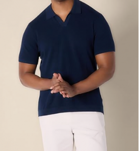 NH Men's Regular-Fit Short-Sleeve Knit Polo Sweater - Navy