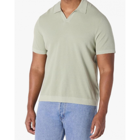 NH Men's Regular-Fit Short-Sleeve Knit Polo Sweater - Light Green