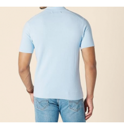NH Men's Regular-Fit Short-Sleeve Knit Polo Sweater - Light Blue