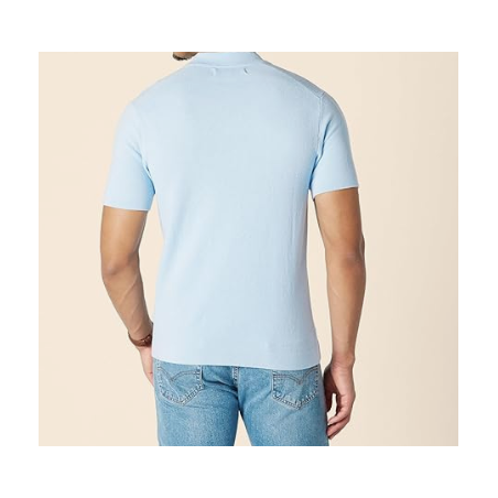 NH Men's Regular-Fit Short-Sleeve Knit Polo Sweater - Light Blue