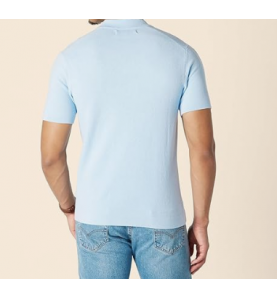 NH Men's Regular-Fit Short-Sleeve Knit Polo Sweater - Light Blue