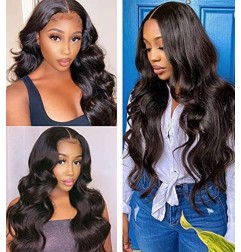 Body Wave Lace Top Closure Brazilian Human Hair Body Wave 4x4 Free Part Swiss Lace With Baby Hair Natural Black Color