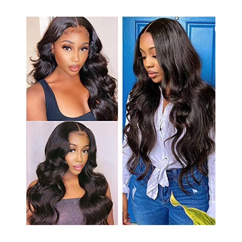 Body Wave Lace Top Closure Brazilian Human Hair Body Wave 4x4 Free Part Swiss Lace With Baby Hair Natural Black Color