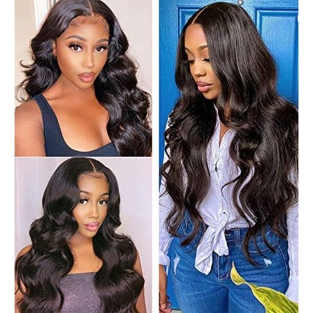 Body Wave Lace Top Closure Brazilian Human Hair Body Wave 4x4 Free Part Swiss Lace With Baby Hair Natural Black Color