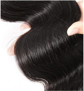 Body Wave Lace Top Closure Brazilian Human Hair Body Wave 4x4 Free Part Swiss Lace With Baby Hair Natural Black Color