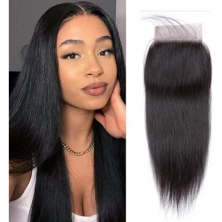 Straight Lace Closure 4x4 Free Part Closure 100% Brazilian Virgin Human Hair Lace