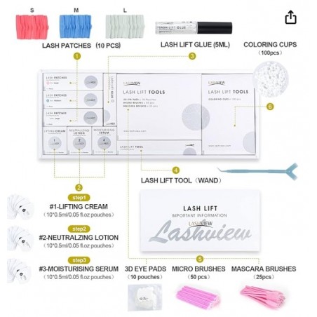 Lift Kit,Lash Lift,Professional Eyelash Perm Kit,Liquid Set,Semi-Permanent,Curling Perming,Wave Lift Extension Perm Set