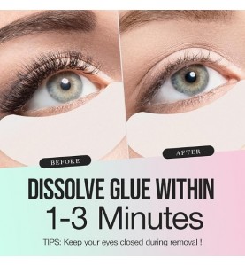Eyelash Extension Remover Cream Gentle Aloe Vera Formula, Lash Removal Kit with Eye Patches & Cotton Swabs