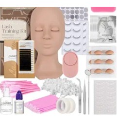 Lash Mannequin Head , with 4 Pairs Replaced Eyelids Practice, Makeup Soft-Touch Rubber, Natural Skin Color