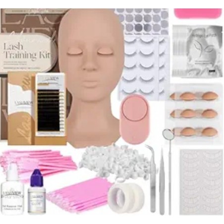 Lash Mannequin Head , with 4 Pairs Replaced Eyelids Practice, Makeup Soft-Touch Rubber, Natural Skin Color