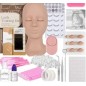 Lash Mannequin Head , with 4 Pairs Replaced Eyelids Practice, Makeup Soft-Touch Rubber, Natural Skin Color