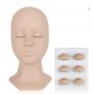 Lash Mannequin Head , with 4 Pairs Replaced Eyelids Practice