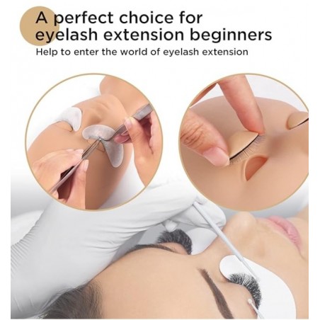 Lash Mannequin Head , with 4 Pairs Replaced Eyelids Practice