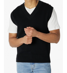 NH 2025 Men's Relaxed-Fit V-Neck Sweater Vest - Black