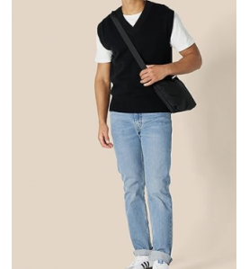 NH 2025 Men's Relaxed-Fit V-Neck Sweater Vest - Black