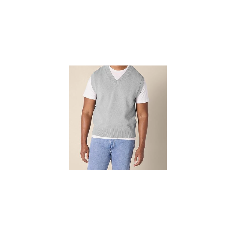 NH 2025 Men's Relaxed-Fit V-Neck Sweater Vest - Grey NH 2025 Men's Relaxed-Fit V-Neck Sweater Vest - Grey