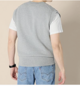 NH 2025 Men's Relaxed-Fit V-Neck Sweater Vest - Grey