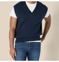 NH 2025 Men's Relaxed-Fit V-Neck Sweater Vest - Navy