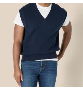 NH 2025 Men's Relaxed-Fit V-Neck Sweater Vest - Navy