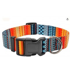Nylon Dog Collar with Bohemia Floral Tribal Geometric Patterns Soft Collar Adjustable for Small Medium Large and Ex-Large Dogs