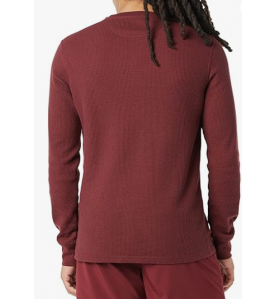 NH 2025 Long Sleeve Shirts for Men, Regular-Fit Waffle - Burgundy