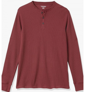 NH 2025 Long Sleeve Shirts for Men, Regular-Fit Waffle - Burgundy