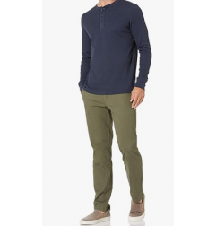 NH 2025 Long Sleeve Shirts for Men, Regular-Fit Waffle - Navy