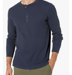 NH 2025 Long Sleeve Shirts for Men, Regular-Fit Waffle - Navy
