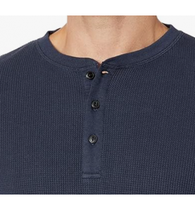 NH 2025 Long Sleeve Shirts for Men, Regular-Fit Waffle - Navy