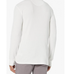 NH 2025 Long Sleeve Shirts for Men, Regular-Fit Waffle - White