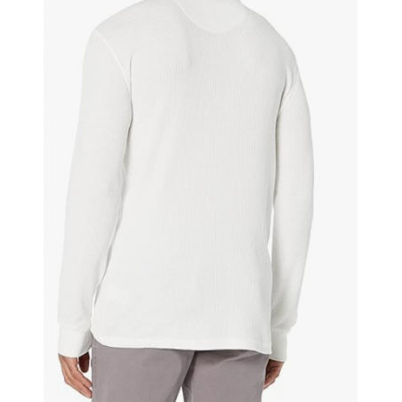 NH 2025 Long Sleeve Shirts for Men, Regular-Fit Waffle - White